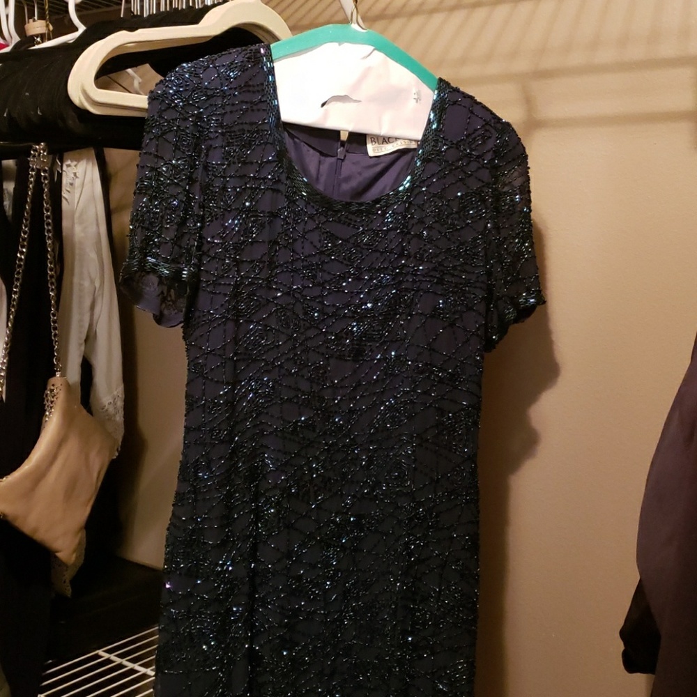 Oleg Cassini Blacktie fully beaded cocktail dress